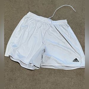 White Adidas Shorts Size Small; Perfect for soccer!